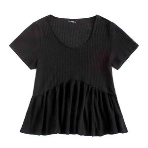 SHEIN ribbed knit peplum top